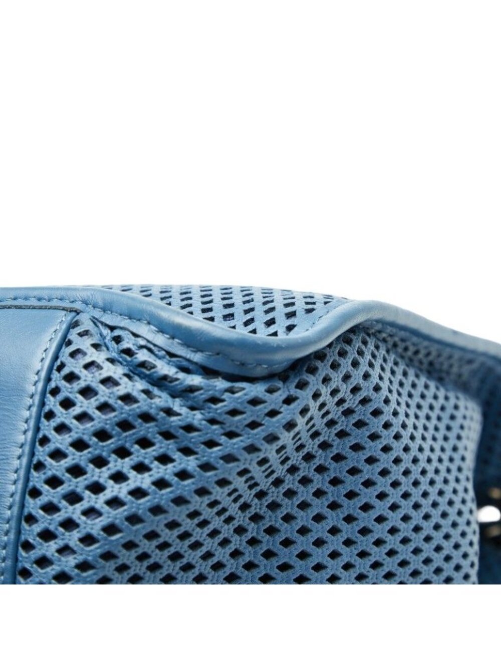 Chanel CC Logo Mesh Chain Tote Light Blue Leather - Picture 6 of 10